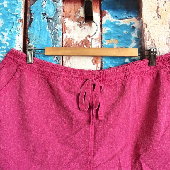 Women's Time and Tru Garment Dye Pull On Shorts LARGE Hot Pink NEW - Picture 2 of 8